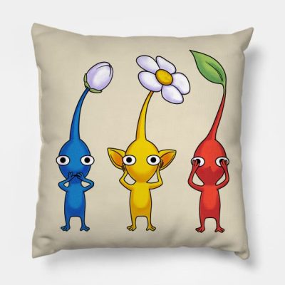 Three Wise Pikmin Throw Pillow Official Pikmin Merch