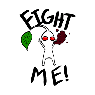 Fight Me White Pikmin Throw Pillow Official Pikmin Merch