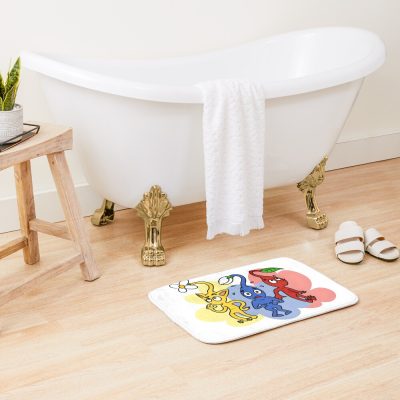 Red Blue And Yellow Pikmin Bath Mat Official Pikmin Merch
