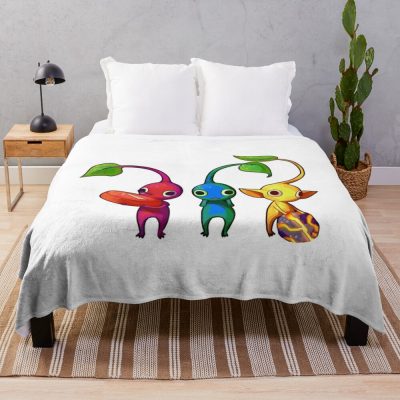 Pikmin By Raisinmuffin. Throw Blanket Official Cow Anime Merch