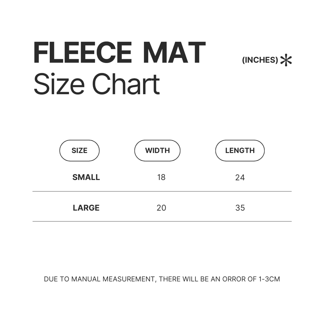 Fleece Mat Size Chart - Pikmin Shop