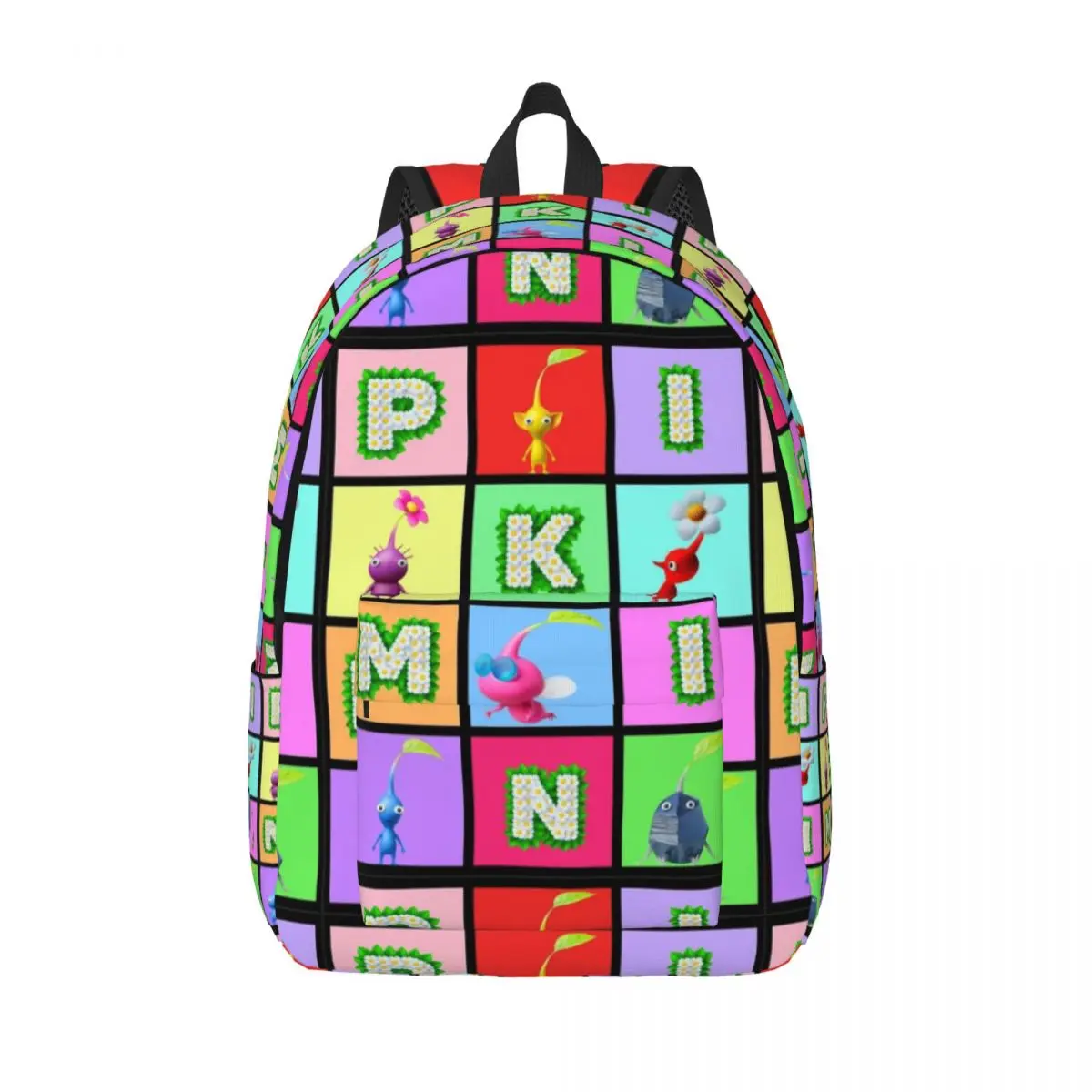 Pikmin Collage Backpack for Preschool Primary School Student Cartoon Bookbag Boy Girl Kids Canvas Daypack Gift - Pikmin Shop