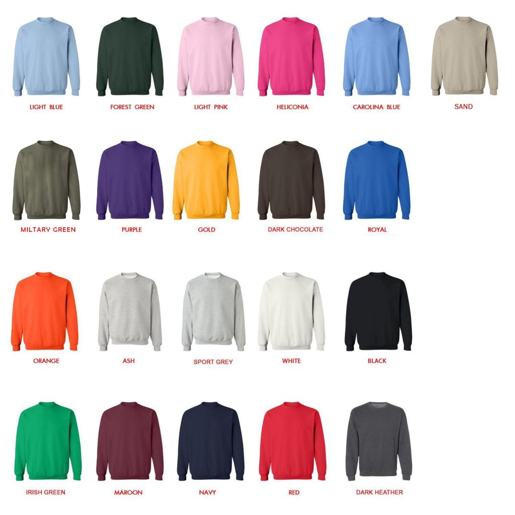 sweatshirt color chart - Pikmin Shop