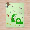 Pikmin, Pikmin 4, Rescue Pup Oatchi, Pikmin 2023, Black, Green Throw Blanket Official Cow Anime Merch