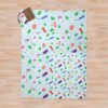 Cute Pikmin Pattern Blue Throw Blanket Official Cow Anime Merch