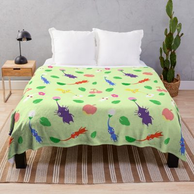 Cute Pikmin Pattern Throw Blanket Official Cow Anime Merch