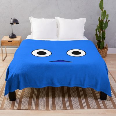 Blue Pikmin Face Throw Blanket Official Cow Anime Merch